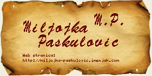 Miljojka Paskulović vizit kartica